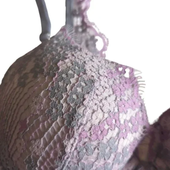 Victoria's Secret Pink Lace 32C/70C Sexy Underwire Push Up Padded Bra NWT! - Picture 3 of 8